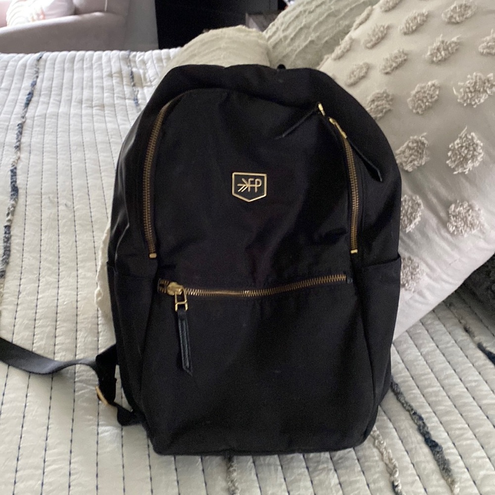 Freshly picked ebony classic city backpack— black diaper bag with changing pad